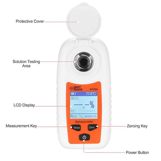 0-35% Range Digital Brix Refractometer 0.1% Resolution Sugar Meter